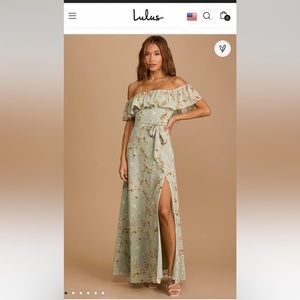 Amazing Moment Mint Green Floral Print Off-the-Shoulder Dress